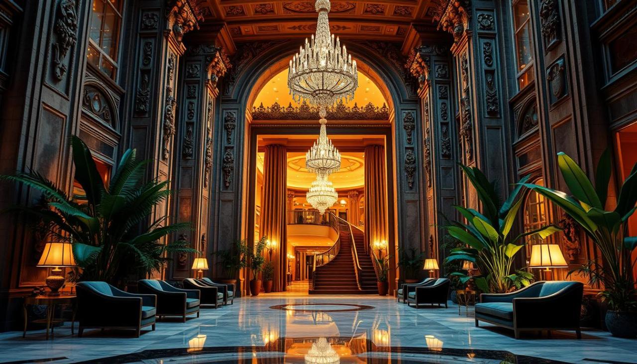luxury hotel entrance